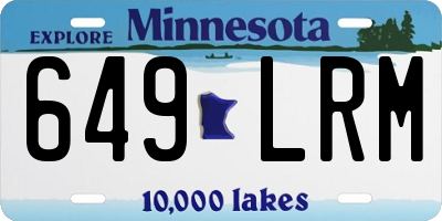 MN license plate 649LRM