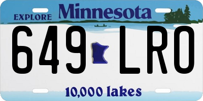 MN license plate 649LRO