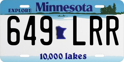 MN license plate 649LRR