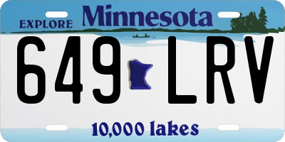 MN license plate 649LRV