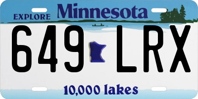 MN license plate 649LRX