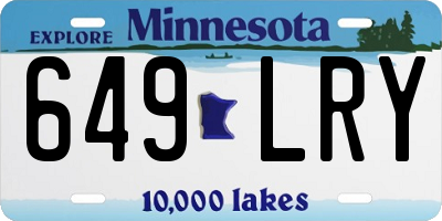 MN license plate 649LRY