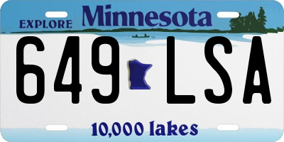 MN license plate 649LSA