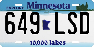 MN license plate 649LSD