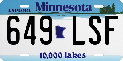 MN license plate 649LSF