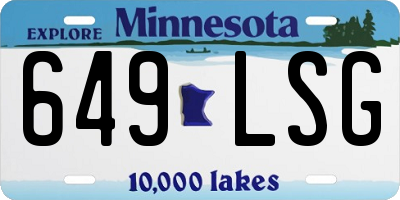 MN license plate 649LSG