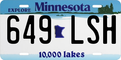 MN license plate 649LSH