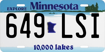 MN license plate 649LSI