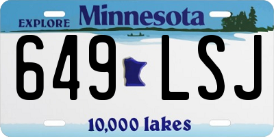 MN license plate 649LSJ