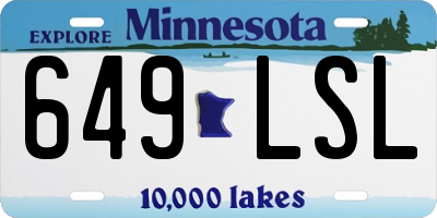 MN license plate 649LSL