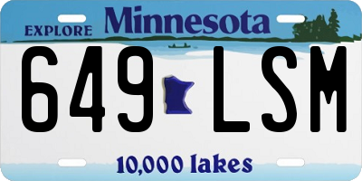 MN license plate 649LSM