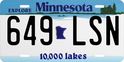 MN license plate 649LSN