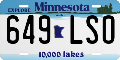 MN license plate 649LSO