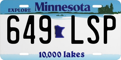MN license plate 649LSP