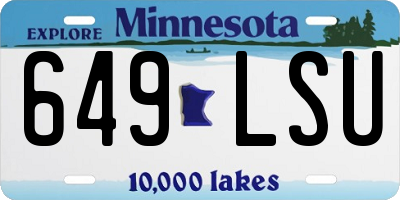MN license plate 649LSU