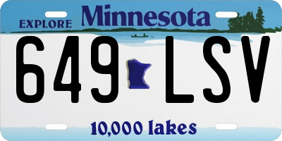 MN license plate 649LSV
