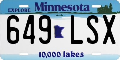MN license plate 649LSX