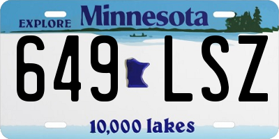 MN license plate 649LSZ