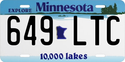 MN license plate 649LTC