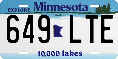 MN license plate 649LTE