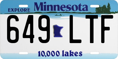 MN license plate 649LTF