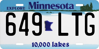 MN license plate 649LTG