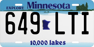 MN license plate 649LTI