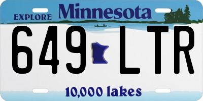 MN license plate 649LTR