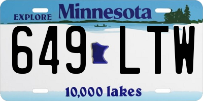 MN license plate 649LTW