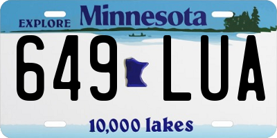 MN license plate 649LUA