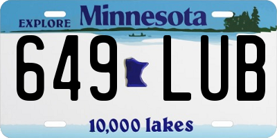 MN license plate 649LUB