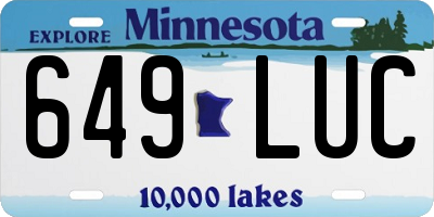 MN license plate 649LUC