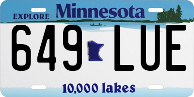 MN license plate 649LUE