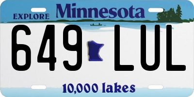 MN license plate 649LUL