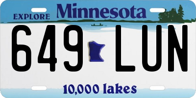 MN license plate 649LUN