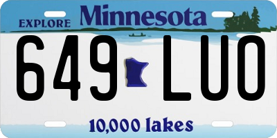 MN license plate 649LUO