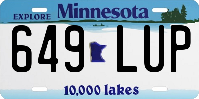 MN license plate 649LUP