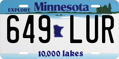 MN license plate 649LUR
