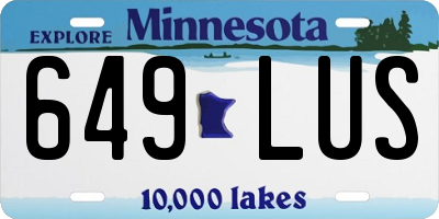 MN license plate 649LUS