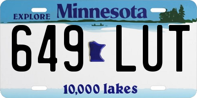 MN license plate 649LUT
