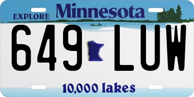 MN license plate 649LUW