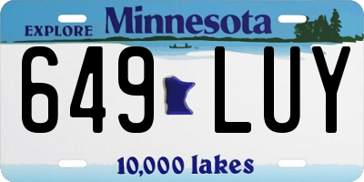 MN license plate 649LUY