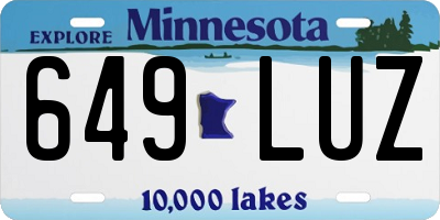 MN license plate 649LUZ