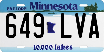 MN license plate 649LVA