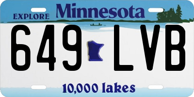 MN license plate 649LVB