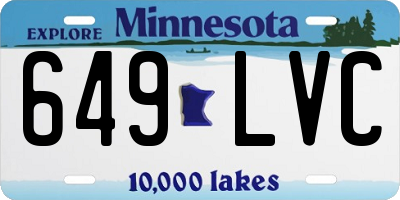 MN license plate 649LVC