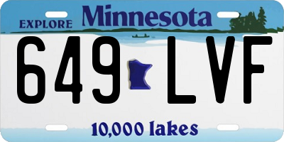 MN license plate 649LVF