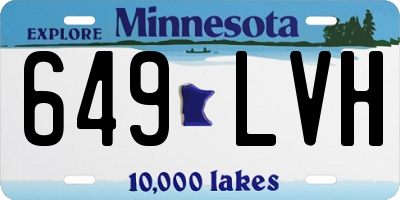 MN license plate 649LVH