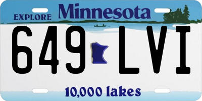 MN license plate 649LVI