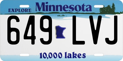 MN license plate 649LVJ